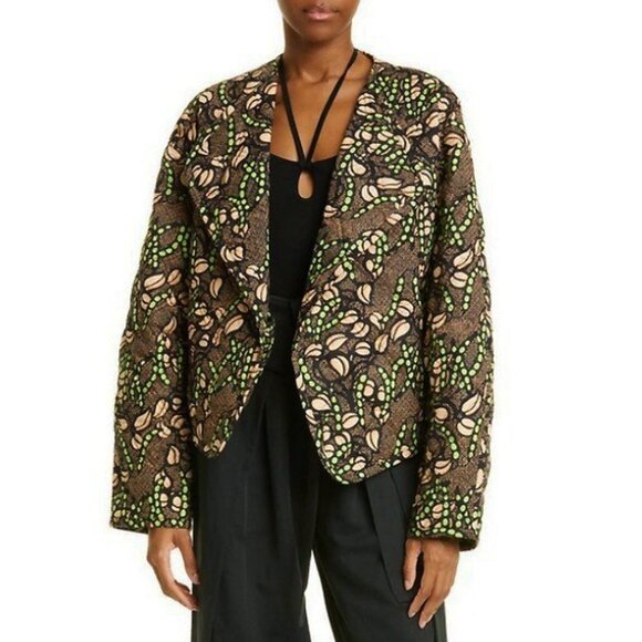 Last Chance! New ALC Emory 100% Cotton Quilted Boho Jacket Beige Green sz M $595 - Picture 1 of 9